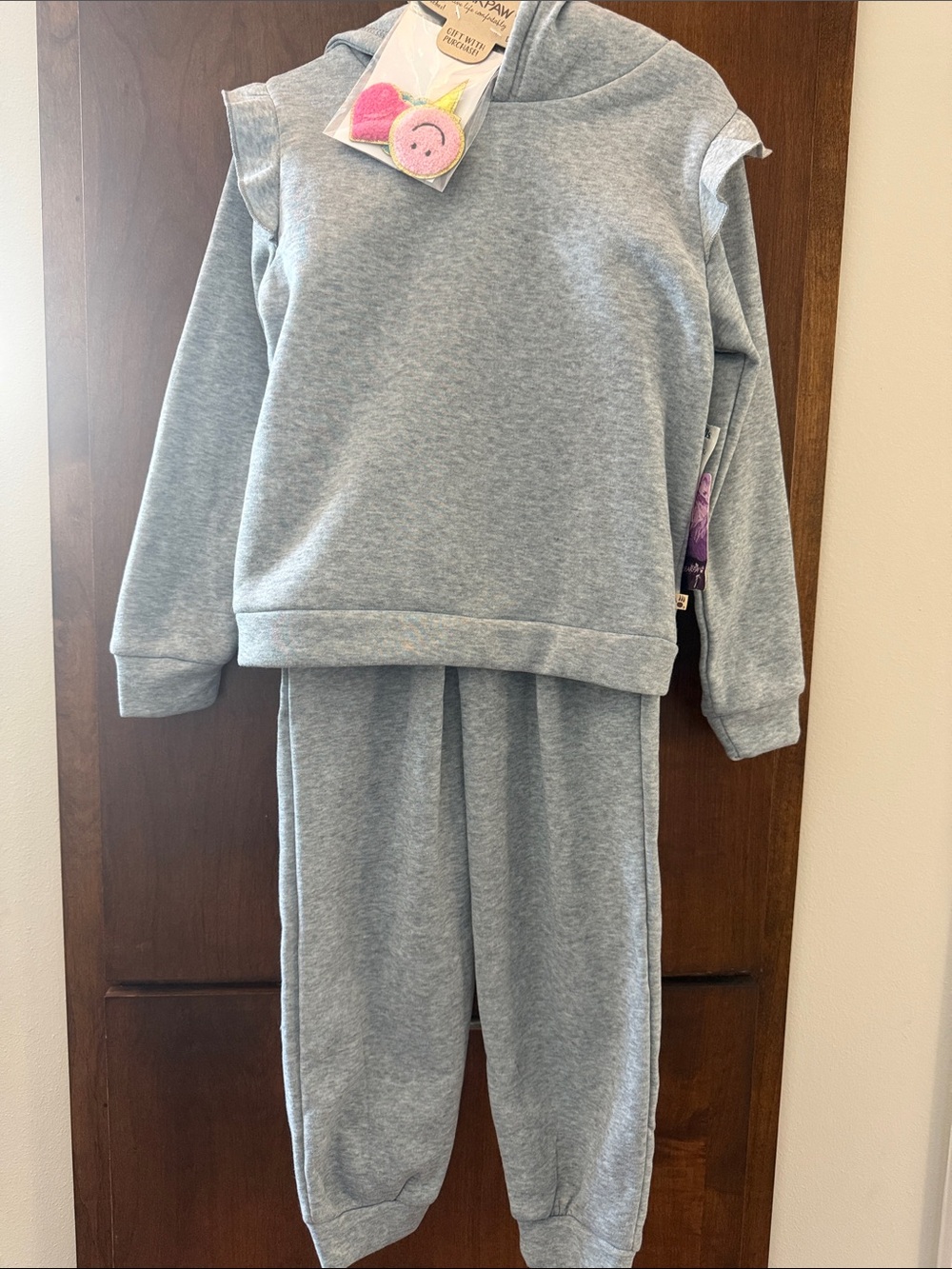 BearPaw Light Gray Kids Matching Sweatshirt & Joggers Set